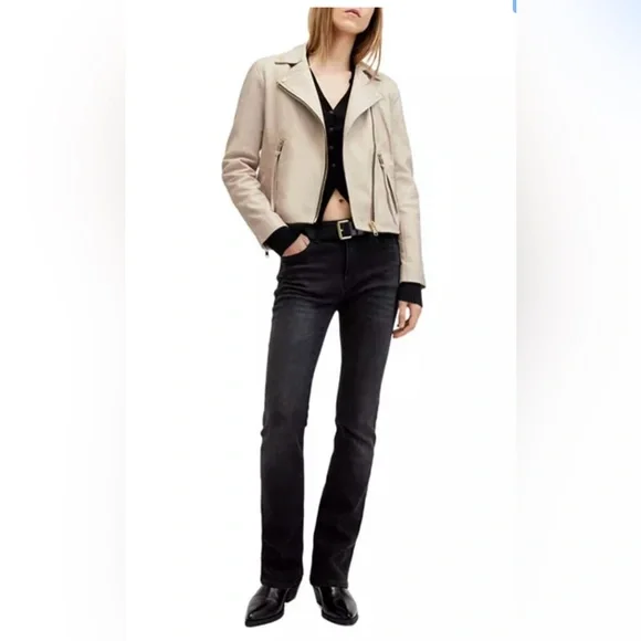All Saints Dalby Leather Biker Jacket - Picture 5 of 14